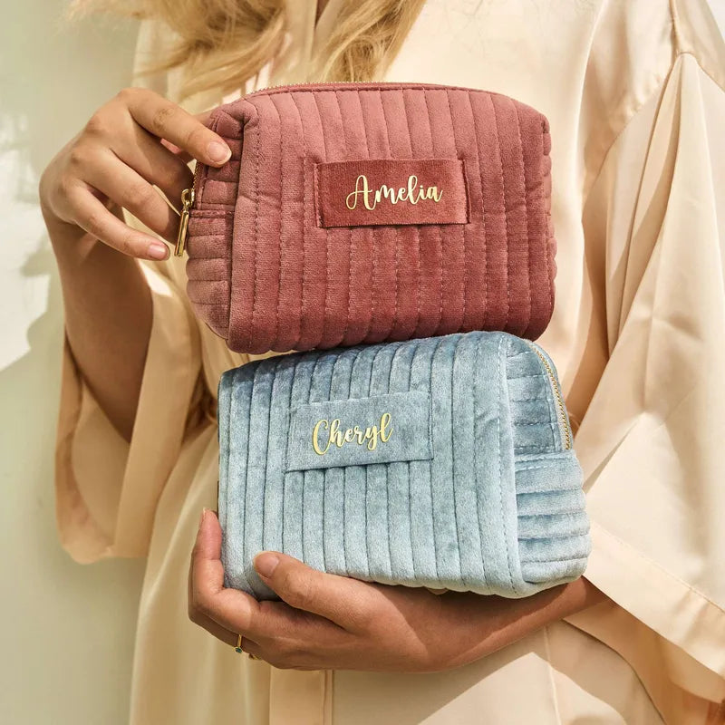 VELVET MAKEUP BAGS PERSONALIZADA
