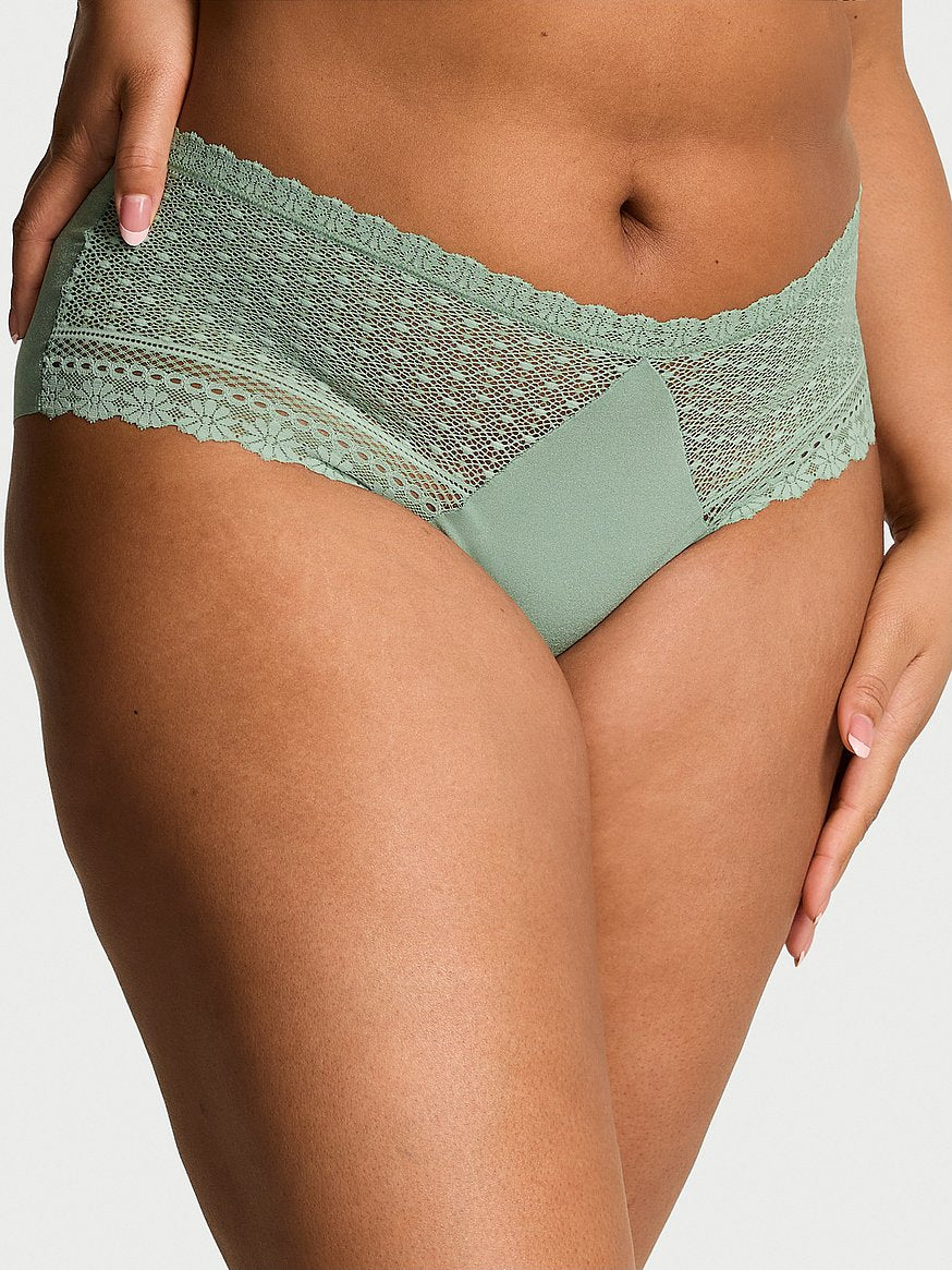VICTORIA'S SECRET - NO SHOW DAISY LACE CHEEKY PANTY (TALLA M)