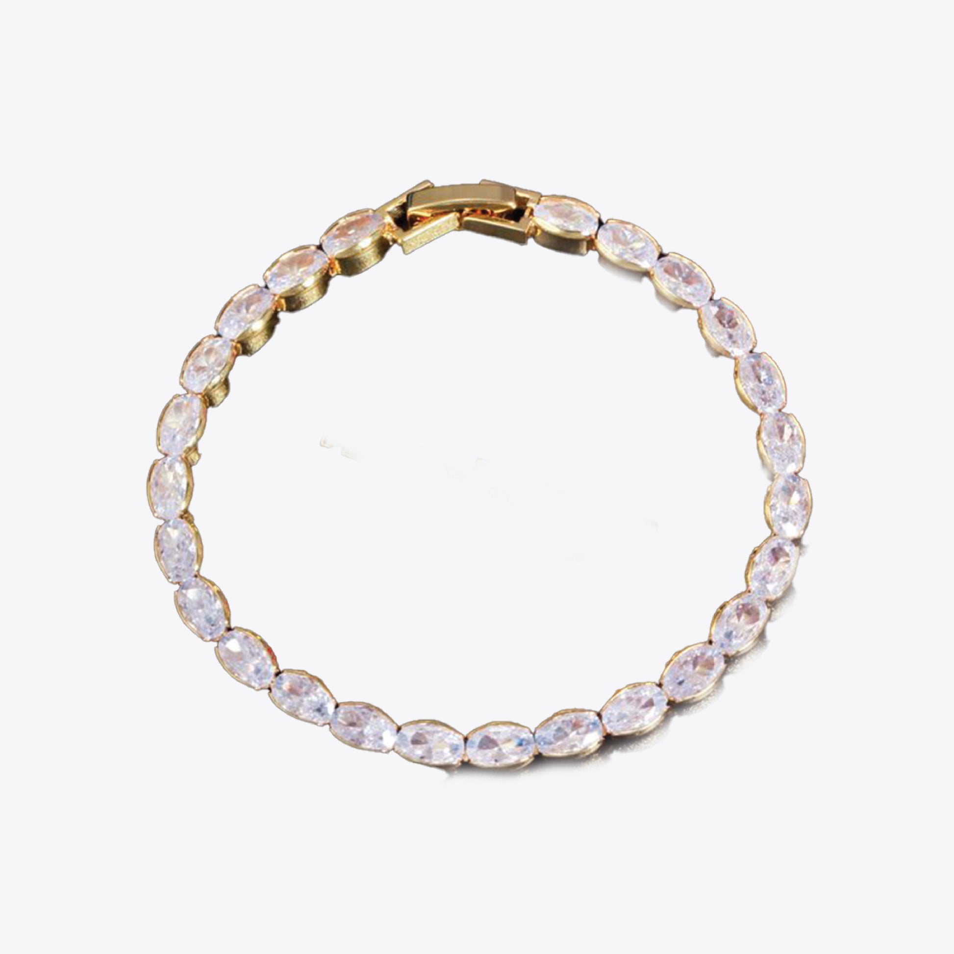 OVAL GOLD TENNIS BRACELET