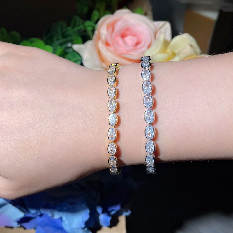 OVAL GOLD TENNIS BRACELET